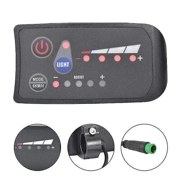 S810 E-cykelmätare LED-display 36V IP65 för elcykel Elcykelmätare 5PIN