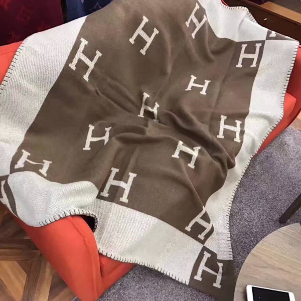 Vævet Stribet H-Sjal Flytæppe Flytæppe Tykkelse Uldtæppe Kaffe h Coffee h 130*180cm