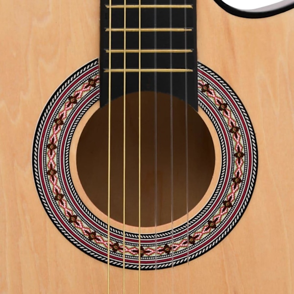 vidaXL Akustisk gitarr, 12 delar, med 6 strängar, western, 38\" Ljusbrun 3650