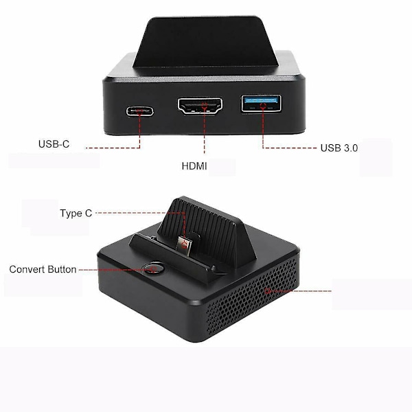 Nintendo Switch Latausasema Dock 4k Hdmi Tv -sovitin