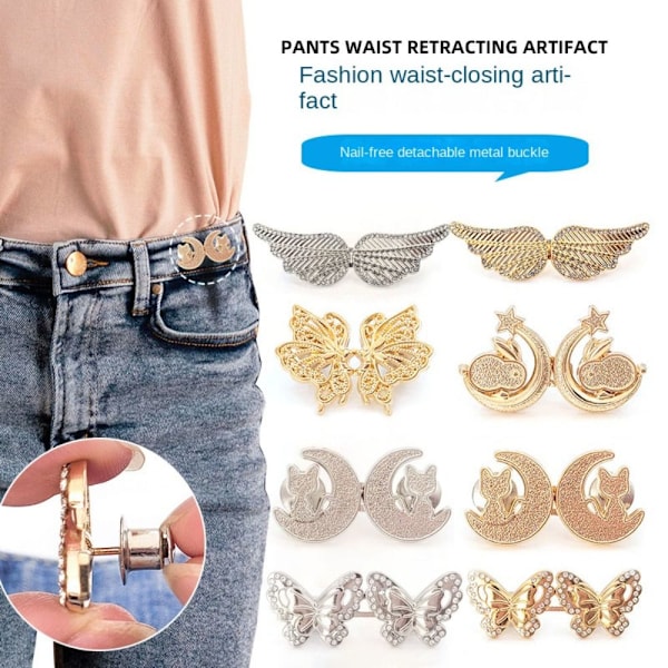 2 KPL Housujen Vyötärön Kiristysnastat KULTAISET ENKELIN SIIVET ENKELI kulta gold Angel Wings-Angel Wings