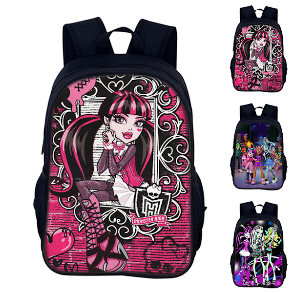 Monster High Barnryggsäck Skolväska Resväska Student Ryggsekk