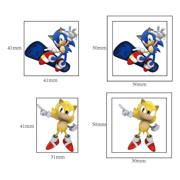 Sonic Tattoo til Børn, 20 Ark Store Midlertidige Tattoo Stickers til Børn
