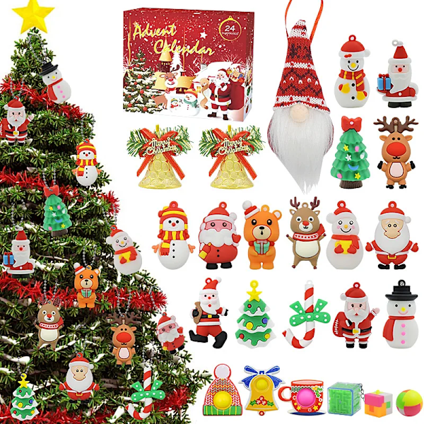 Christmas Advent Calendar Gift Anti Stress Toys Kit Stress Relief Squeeze Gift Surprise Blind Box Christmas Gifts for Children Teenagers