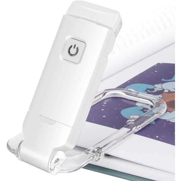 LED mini USB laddningsbar ögonskydd hopfällbar bokklämma ljus portabel enkel ögonskydd läslampa white