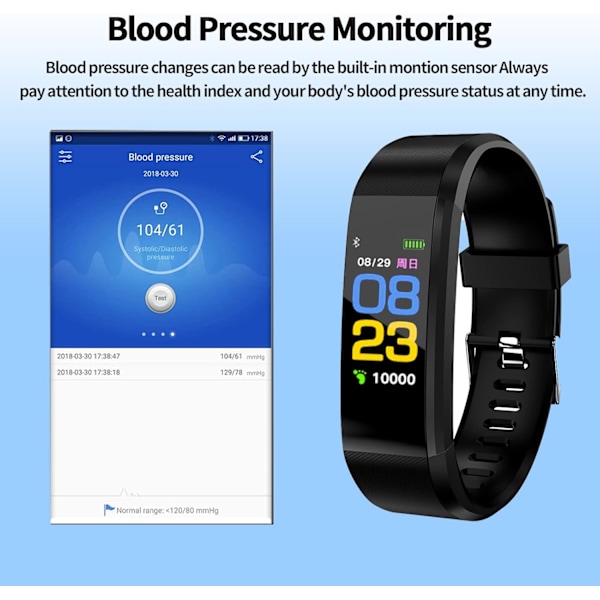 Fitness Tracker Sundheds Sportsur med Puls, Søvnovervågning, Iltmætning i Blodet, Skridttæller og SMS Opkaldsnotifikationer green