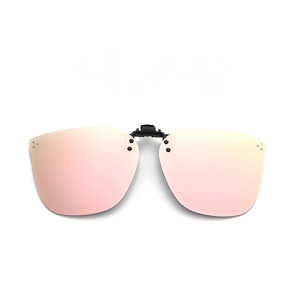Polariserte Clip-on Solbriller - Antirefleks UV400 Beskyttelse Flip Up for Menn Kvinner Kjøring Utendørs Sport - Rosa