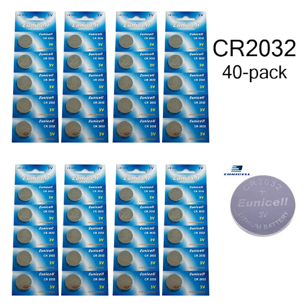CR2032 40-pak Lithium batterier CR 2032 3V batteri. 156