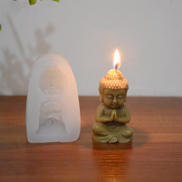 Buddha Lysfremstilling Dekoration Silikone Resin Form til Røgelse og Lys Cement Statue Form Kunst 0.07 2