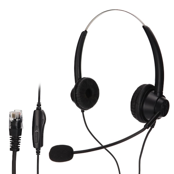 H360DRJ9MV RJ9 kontorsheadset Binauralt telefonheadset med justerbar högtalarvolym och mikrofonavstängning