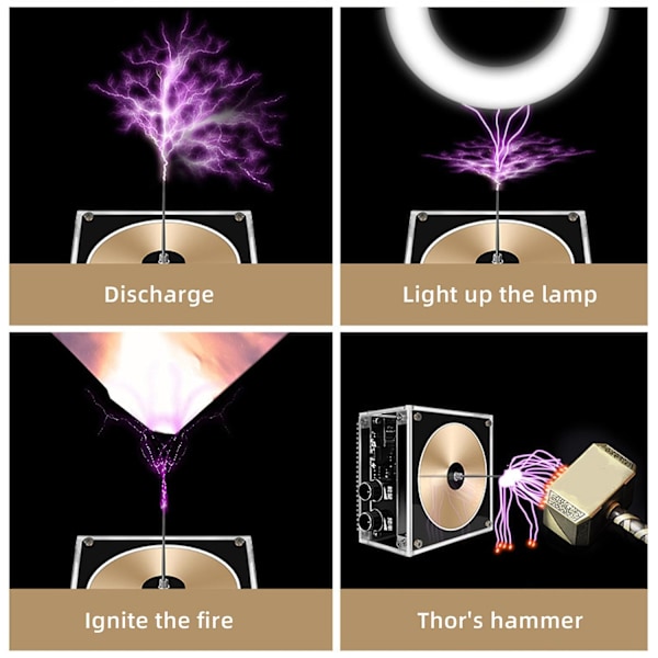 Musikalsk Tesla-spole bordlegetøj pædagogisk videnskabeligt eksperimentmodel til trådløs strøm og trådløs belysning-WELLNGS