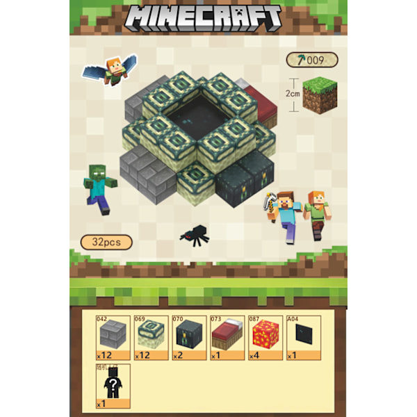 Minecraft Byggeklodser med 32 seks-sidede magnetiske legetøj (The End Portal) 【HY】 End Portal