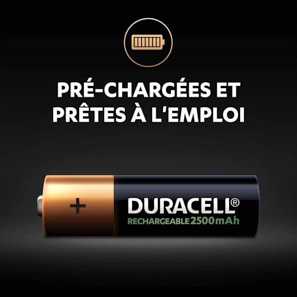 Duracell 2500mAh oppladbare AA-batterier, ideelle for Xbox-kontrollere, [Eksklusiv] A38-batteripakke på 8