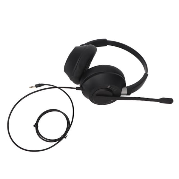 HURRISE Kundeservice Binauralt Headset Telefon Headset med Støydempende Mikrofon, Datamaskin Headset Counter Hardware