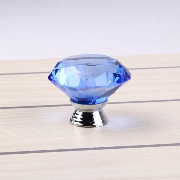 10 kommer blå kristall glas diamant dra skåp dörr dra kristall dörr handtag 40mm