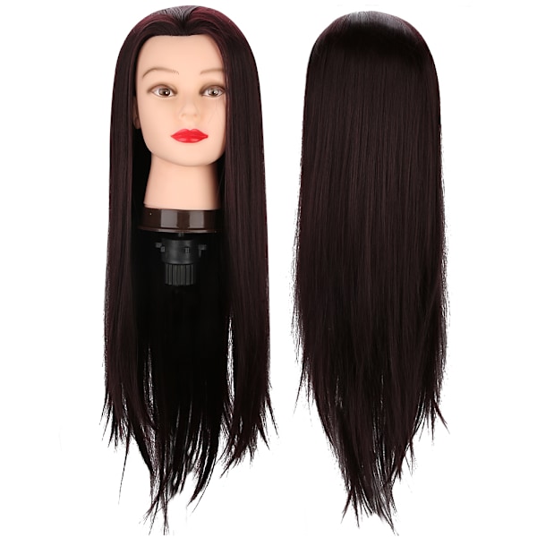Hår Mannekäng Huvud Salong Hårstyling Flätor Träning Övningshuvud Modell Mörklila