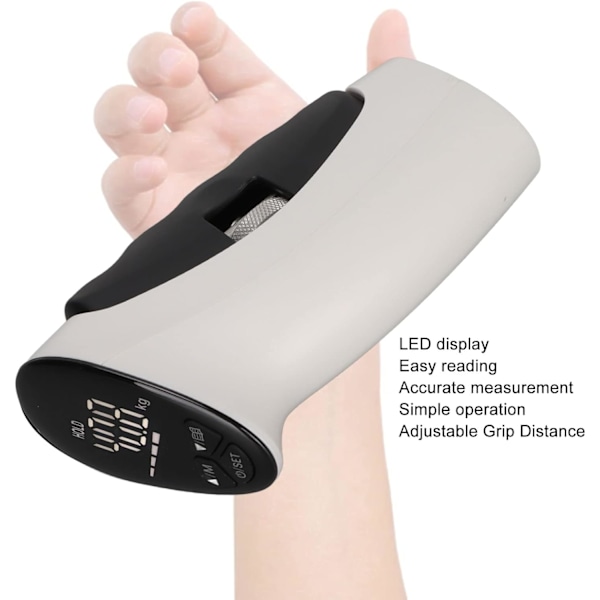 Elektronisk Greppstyrketestare, Digital Handdynamometer med Bakgrundsbelyst LED för Greppstyrketestning
