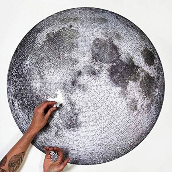 1000 bitar Runda pussel DIY Space Moon Earth Cirkulära pussel Pedagogiska dekompressionspusselleksaker för vuxna barn Jorden