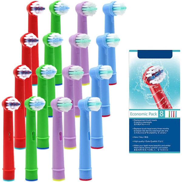 16 stk. Børstehoveder til Oral B, Udskiftningsbørstehoveder til Børn