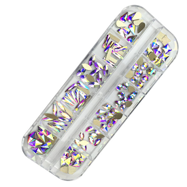 3D nagelkonst strass, platta kristallstenar för DIY nagelkonst dekoration
