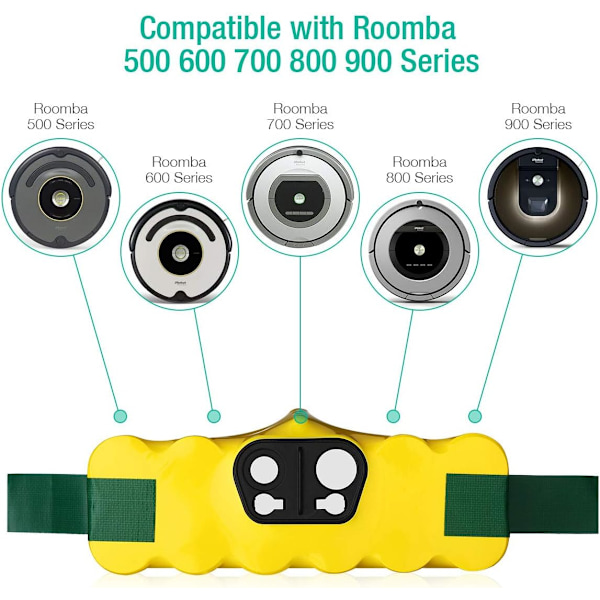 Firstpower 5000mAh 14.4V Kompatibelt Roomba Batteri Ersättning R3 Batteri 500 600 700 800 900 Serien 510 530 5