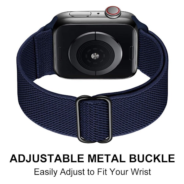 Säädettävä joustava punottu nailoninen urheiluranneke, sopii Apple Watch -rannekkeeseen, sopii Iwatch-sarjaan, sininen (38/40/41mm)【HY】