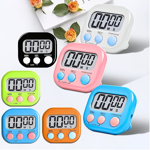 Digital kökstimer nedräkningstimer matlagningstimer klassrumsstudietimer Grey White