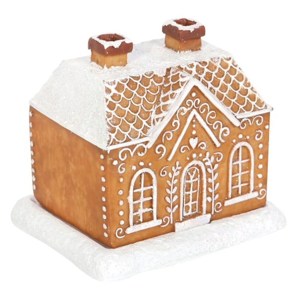 Pepparkakshus rökelsebrännare, julstuga husdekoration rökelsebrännare