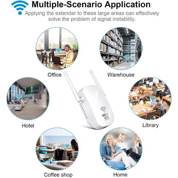 1200 Mbps Wi-Fi-förstärkare 2,4 & 5 GHz Dual Band Wifi-förstärkare