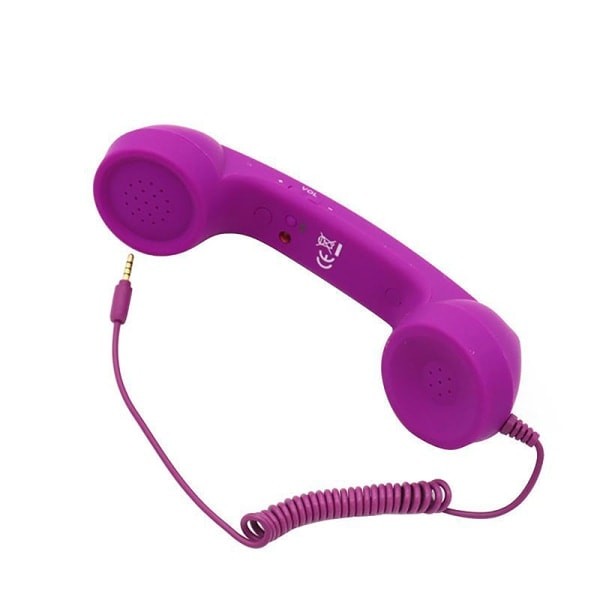 Retro telephone handset 3.5 mm Stylish Comfort Classic Handset Purple