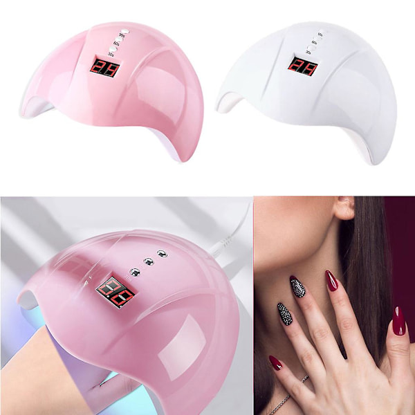 36W UV LED-nagellampa Professionell nageltork för gelpolish Passar fingernagel Pink