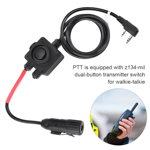 PTT Trykk-til-snakk-adapter for Z-TAC-serie militærradiohodesett Z134-KEN