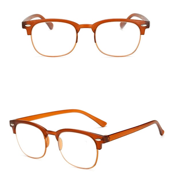Læsebriller med styrke +1.0-+4.0 Brun Brown 3.5