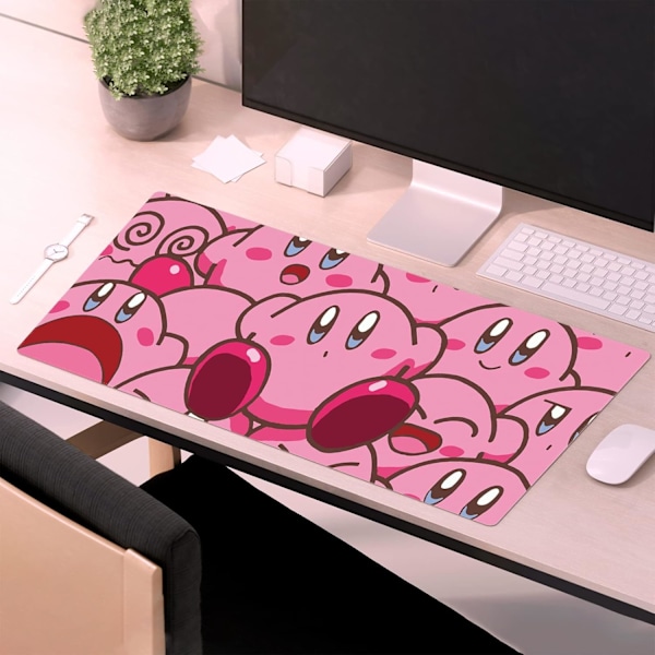 Gaming Mousepad Stor med Syet Kant, Japansk Anime Mousepad til Skrivebord, Udvidet XL Langt Fuldt Skrivebord Mousepad med Anti-Slip Bund, Sød Skrivebordspude