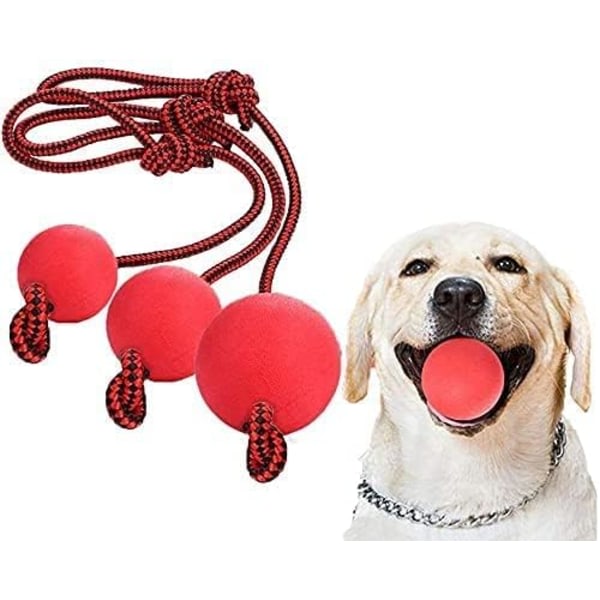 Rope Ball Dog Toy, 3-delad Cat Chew Toys, Gummi Ball Rope Do