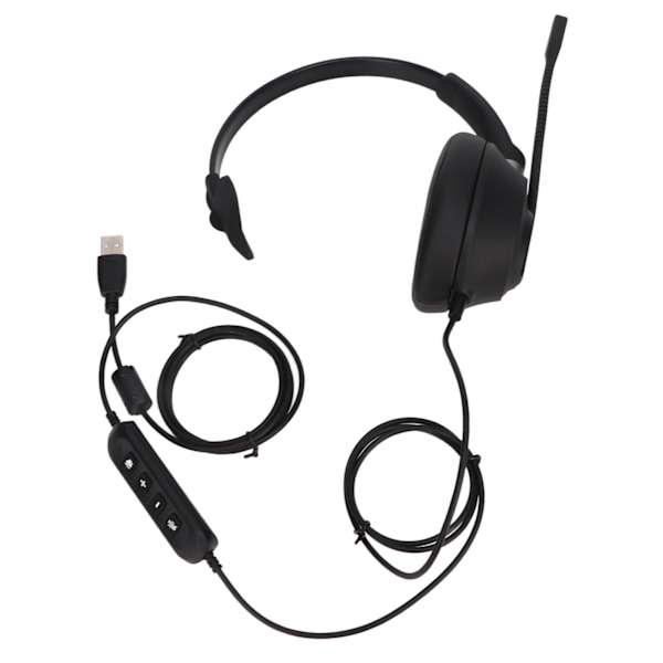 Telefon Headset Professionel HD Støjreduktion USB Stik Volumenjustering Mono Kundeservice Headset