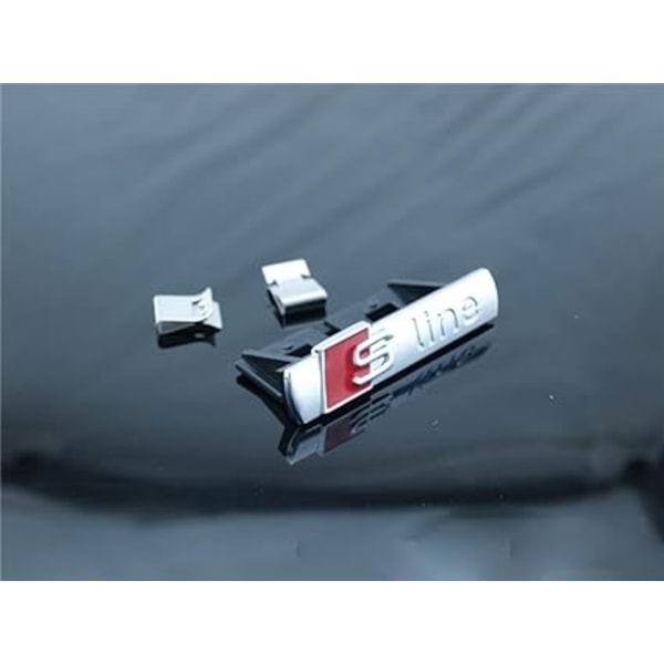 (Sølv) 4 stk. S Logo Line Emblem, 3D Logo Metallklistremerke, Bil Eksteriør Emblem Skilt for A3 A4 A5 A6 A7 A8 Q2 Q3 Q4 Q5 Q7 S3 S4 S5 S6 - Perfekt