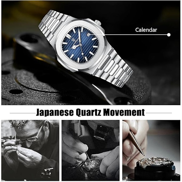 Herre Minimalistiske Armbåndsure Quartz Analog Armbåndsure Datokalender Lysende Armbåndsure Elegante Business Armbåndsure Herre Armbåndsure i Rustfrit Stål