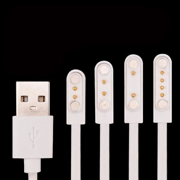 1 st Universal Smartwatch Laddningskabel, Magnetisk Laddningskabel 2 Stift 4 Stift USB Laddare för Smartwatch 7.62mm 2.84mm 4mm 2.84mm size 2pin