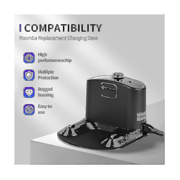 Ladestation til iRobot Roomba E5 E6 I1 I3 I4 I6 I7 I8 500 600 700 800 900 serien - Opladningsbase EU stik