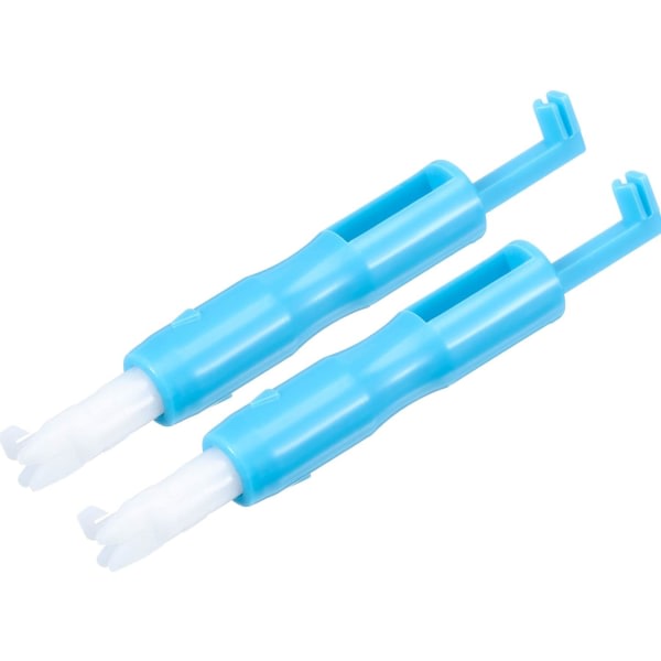 2 stycken automatisk nålträdmaskin nålträdare införare nålträdverktyg automatisk nålväxlare, håller nålarna stadiga (blå)