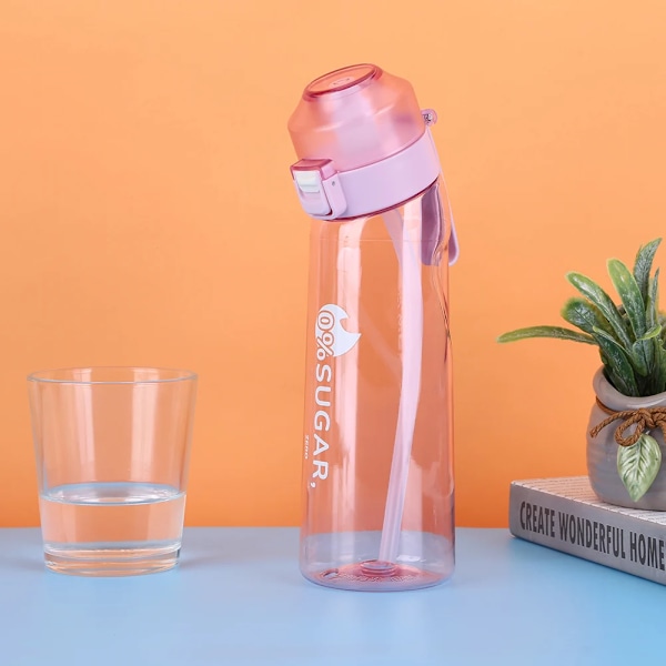 Makuvesipullo 7 Kapselilla Air Water Up Pullo Himmeä Musta 650 ml Air Aloituspakkaus Vesikuppi Retkeilyyn Urheiluun 0 G