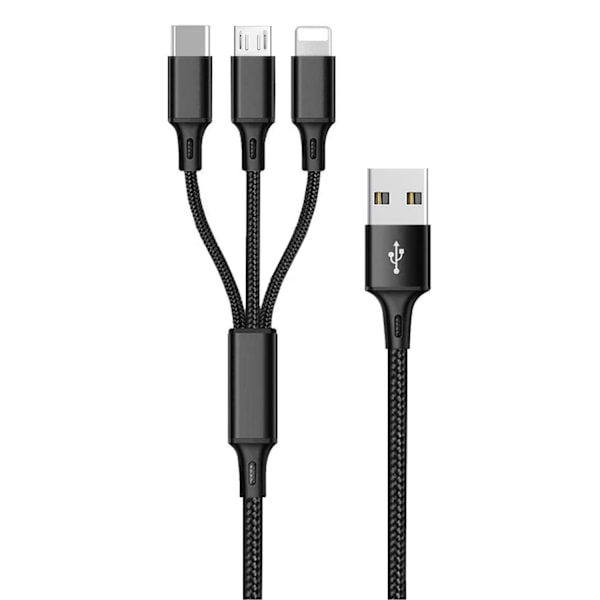 Ladekabel 3 i 1 Lightning / USB-C / Micro USB (yh) 48 2-Pack