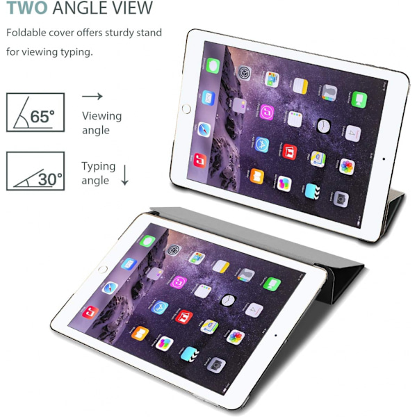 Lilla Smart Case for iPad Air 2, Ultratynn Lettvekts Stativ Beskyttelsesdeksel for iPad Air 2. generasjon (A1566 A1567)