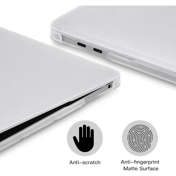 Etui kompatibel med Macbook Air 13 tommer M1 A2337 A2179 A1932, utgitt 2021-2018 Frosted Clear