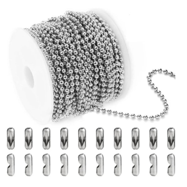 33 fot kulkedjor i rostfritt stål Pärlhalsbandskedjor Gör-det-själv-hantverk Metall små kulkedjor för att göra smycken hållbara