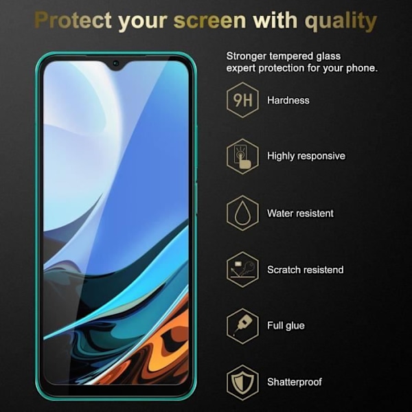 Fullskjerm herdet glass for Xiaomi RedMi 9T / POCO M3 beskyttelsesfilm i GJENNOMSIKTIG med SVART herdet herdet glass