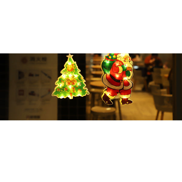 Packa upplysta julfönsterdekorationer, batteridrivna julfönsterhängande snögubbe LED-lampor i stjärnform för utomhusdekoration