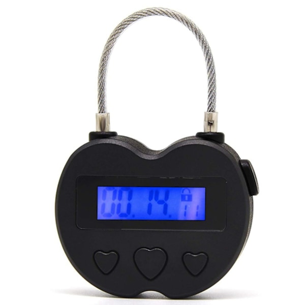 1x Smart Time Lock LCD-skærm Time Lock USB genopladelig midlertidig timer hængelås rejseelektronisk - Perfekt