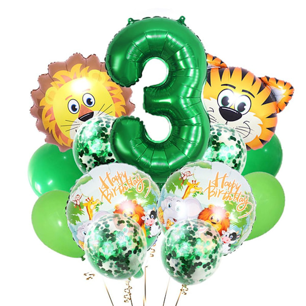 14 st Djungeldjur Lejon Ballonger Set Number 3